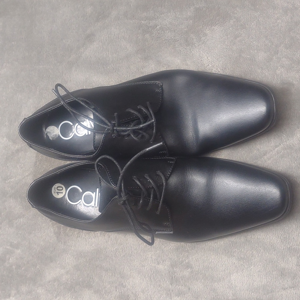 Calvin Klein Brodie Black Leather Oxford Dress Shoes Men's Size 10 Business Wedd